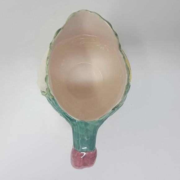 Vintage Bunny Lane By Strata White Rabbit Green Cabbage Easter Tea Pot W/ Lid - Picture 7 of 16